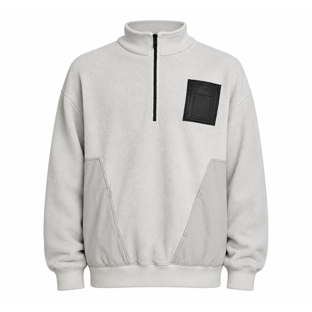 A-COLD-WALL* Grey Quarter Zip Fleece Sweatshirt Samuel Ross Mens Medium Portugal